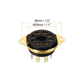 sourcing map 8 pins PCB Tube Socket Ceramics, Vacuum Tube Protect Tube Pin Socket, Black Plated Suitable for 12AX7, 12AU7 Tube Pack of 3，GZS8-B1-G