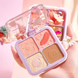 Matte Blush Repair Natural Nude Makeup Rouge Women Makeup Blush Highlight Repair Powder All-in-One Plate 02# Liucin Custard