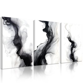 Black White Abstract Wall Art Decor Set of 3 Modern Wall Art Minimalist Canvas Wall Decor Black White Abstract Prints Modern Pictures Minimalist Artwork for Room Bedroom 16x24 Inch Ready to Hang