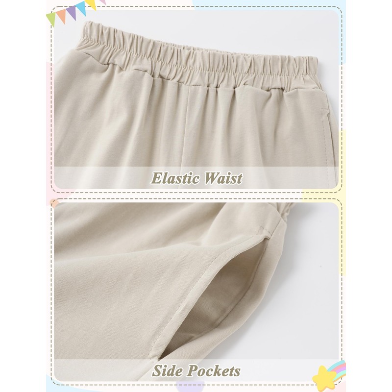 [Maeau] ガールズ半ズボン セパレート お洒落 パンツ 出産祝い ベージュ 90