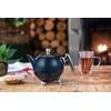 Bredemeijer Large Blue Bulbous Double-Walled Stainless Steel Teapot 1.2 Litres