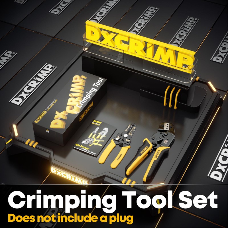 DxCRIMP Flat Connector Crimping Tool Set, Crimping Tool Cable Lugs