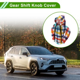 HOPESPANNER Universal 15x11.5cm/5.91"x4.53" Gear Shift Knob Cover Decoration Stick Shifting Handle Protector Polyester 1 Pc Hoodie Style Colorful