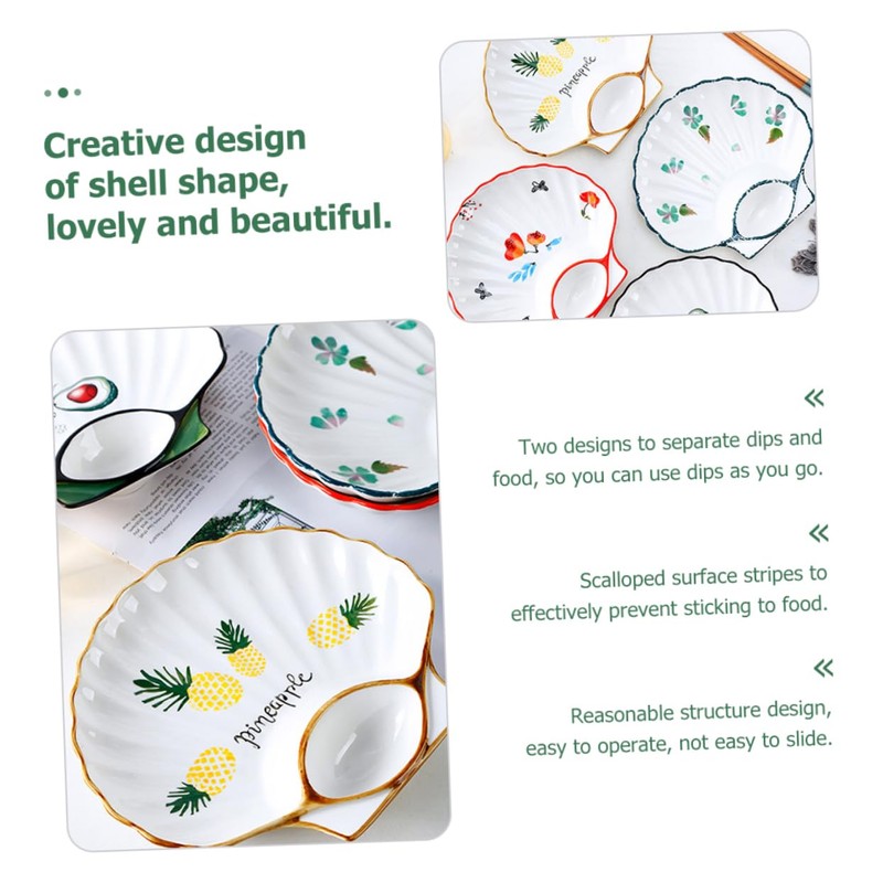 COLLBATH 1pc Dumpling Seasoning Dish Ceramics Snack Saucer Sauce Plate