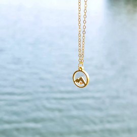 Anchored in Your Faith Mustard Seed Faith Dainty Necklace Mountain Round Pendant Gold Plated Jewelry