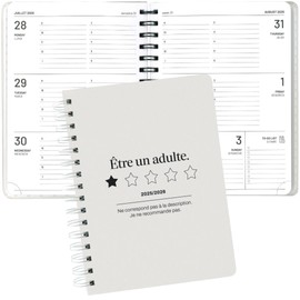 Pierre Belvédère - 2025-2026 Academic Agenda Bilingual - 13 Months - Weekly Planner August to August - 6.25” x 8.5” - Year Monthly Planner - Hardcover Spiralbound - Être un adulte - 442425