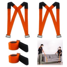 INEEDU Lifting Straps for 2 Movers Moving Straps Comfortable Shoulder Heavy Object Moving System for Furniture Appliance Mattress, 800 Pounds, 2'' Width x 9'10'' Length