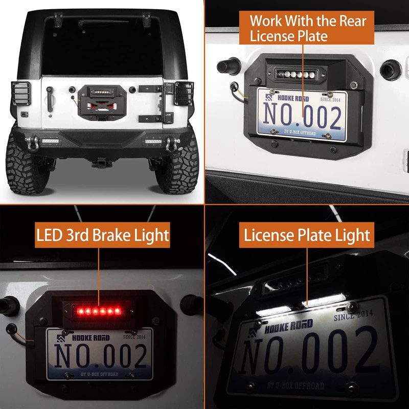 u-Box JK Spare Tire Delete License Plate Relocation Kit w/