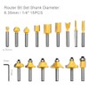 15-Piece Milling Cutter Set for Routers, Multi-Purpose Carbide Cutter 6.35