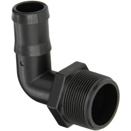 Banjo HB150/125-90 Polypropylene Hose Fitting, 90 Degree Elbow, 1-1/2" NPT Male x 1-1/4" Barbed