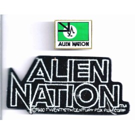 Vintage Alien Nation TV Series Logo Enamel Metal Pin & Patch Set of 2