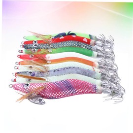 BESPORTBLE 10pcs Creative Shrimp Squid Fishing Needle Durable Lure Fishing Tackle Hooks Box and Vivid Design for Easy Catching Fish for Enthusiasts