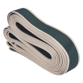 BENECREAT 10 Yard Green/Beige Cotton Webbing, 38 mm Wide Striped Linen Tape for Sewing Belts, Backpacks, Handbags, 2 mm Thick