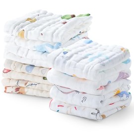 Pcs Paños de Muselina para Bebé,Trapitos para Bebé de 100%Algodón de 6Capas