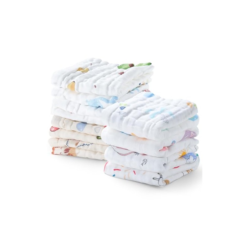 Pcs Paños de Muselina para Bebé,Trapitos para Bebé de 100%Algodón