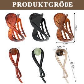 ZOCONE Pack of 6 Women's Pearl Hair Clips Large French Hair Pin Banana Hair Clip Elegant Twist Hair Clip Hair Accessories Women