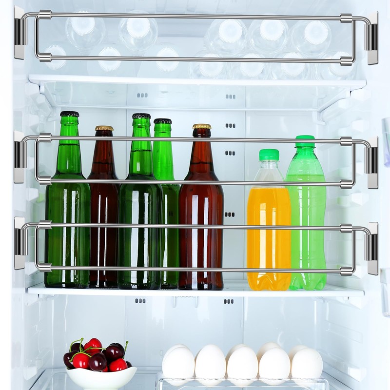 Yaocom 4 Pcs Rv Refrigerator Bars 12.44"-22.63" Adjustable Stainless Steel