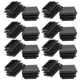Litoexpe 32 Pack 1-1/4 Inch Square Plastic Plug, Black Tubing End Caps Plugs Insert End Caps for Square Tube and Furniture Legs