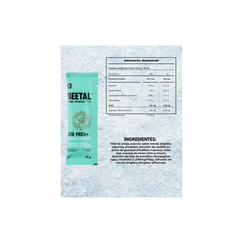 Bee Fresh Suplemento Energético Natural De Miel 12 Sobres