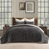 EVERGRACE Velvet Quilt Set Queen Size, Luxurious Soft Quilted Bedding