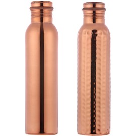 HealthGoodsAU - Set of 2 Pure Copper Water Bottles 950Ml | Leak-Proof Ayurvedic Copper Water Bottle for Health Benefits | Joint-Less Copper Water Bottles
