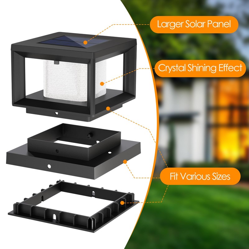 Mlambert 8 Pack Solar Post Lights, 4x4 6x6 Wooden Vinyl
