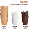 200pcs Tulip Cupcake Liners, Premium Muffin Liners Holders for Baking