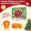 Advent Calendar 2025 Kids,Wooden Alphabet Animal Puzzles for Toddlers,52 Pcs