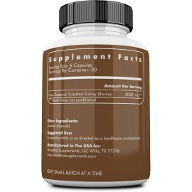 Ancestral Supplements Grass Fed Beef Kidney Supplement, 3000mg, DAO Enzyme Suppl