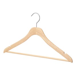 Whitmor Wooden Hangers, Premium Suit Hangers - Set of 20 - Durable & Slim Hanger - 360-Degree Rotatable Hook - Shoulder Grooves - Natural