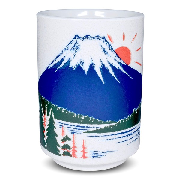 Taza de té japonés Yunomi Sushi Mino Ware, diseño de Monte Fuji