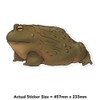 Extra Large 460mm 'African Bullfrog' Permanent Sticker Decal for Cars/Windows/Bins/Walls
