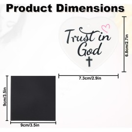 Penitue Trust in God Ceramic Heart Plaque, Inspirational Christian Wall Decor Religious Hanging Ornament for Home Office Car Jesus Goodness of God Wall Art Lord with All Your Heart for Friends Family