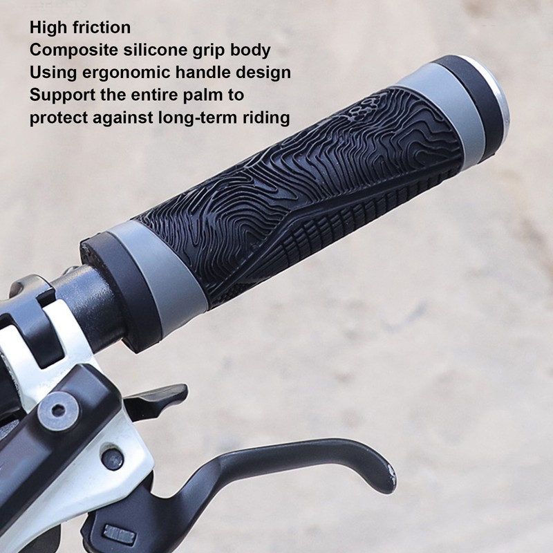 Antislip Silicone MTB Bicycle Handlebar Grips with Plugs Shockproof Cycling
