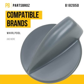 PartsBroz WP8182050 8182050 Control Knob - Compatible With Whirlpool Dryer Washer - Replaces AP6011755 8182050 1017594 3980094 46197020742 PS11744954 - Made of Plastic, 5" L x 5" W