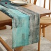 Teal Table Runner Linen Table Runner Thicken Turquoise Blue and