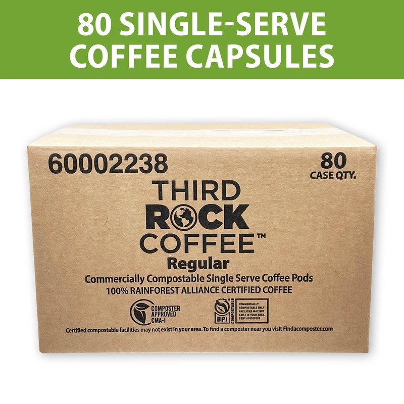 Third Rock Dark Roast Compostable Coffee Pods – 80 Count