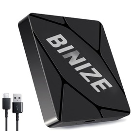 Binize Wirelss Carplay Adapter, 2023 Newest Carplay Wireless Dongle for Factory Wired CarPlay Cars to Convert Wired to Wireless, Plug&Play, Latest BT 5.2, Fast WiFi 5.8GHz, USB/Type-C 2Cables