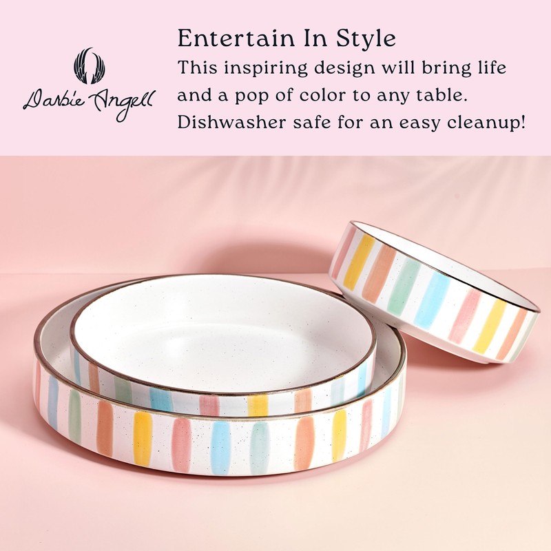 Darbie Angell Spring Summer 9 Piece Dinnerware Serving Bowl Set,