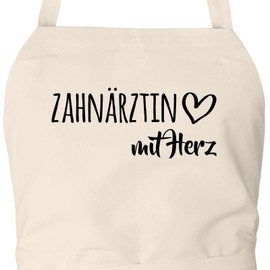 Huuraa Apron Dentist with Heart Gift Cotton Dentist Gift Idea, natural, One size fits all