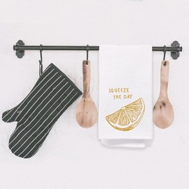 Yomisex Minimalist Lemon Kitchen Towels, Lemon Lover Gifts Dish Tea Towels for Kitchen, Squeeze The Day Trendy Fruit Decorative Hand Towels for Bathroom, 16x24 Inch