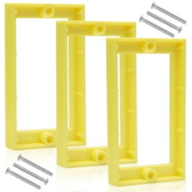 Wawory 1/4" Single Gang Receptacle Outlet Box Extenders, Electrical Box Extenders for Electrical Outlet Switches Power Socket Switch, Yellow(Pack of 3)