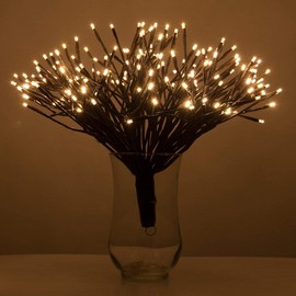 24" Brown Star Burst Lighted Branches Warm White LED Twinkle Lights - Star Light Balls - (24", Brown Branches/Warm White Twinkle Lights)