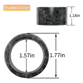 Napkin Rings, Thanksgiving Napkin Rings - Marble Napkin Rings Set of 6 - Rings for Kitchen Dining Tabletop Decor, Wedding, Dinner, Party, Christmas (Black)