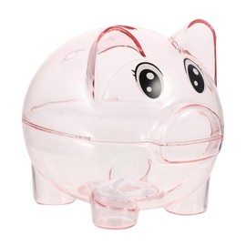 ibasenice 2pcs Adorable Piggy Bank for Boy Girl Unbreakable Decorative Money Pot Clear Plastic Coin Bank for Girls and Boys for Saving Cash and Teaching Financial Habits Large