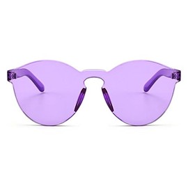 Armear Women Oversized Retro Rimless Round Sunglasses Tinted Purple One Piece Lens Eyewear
