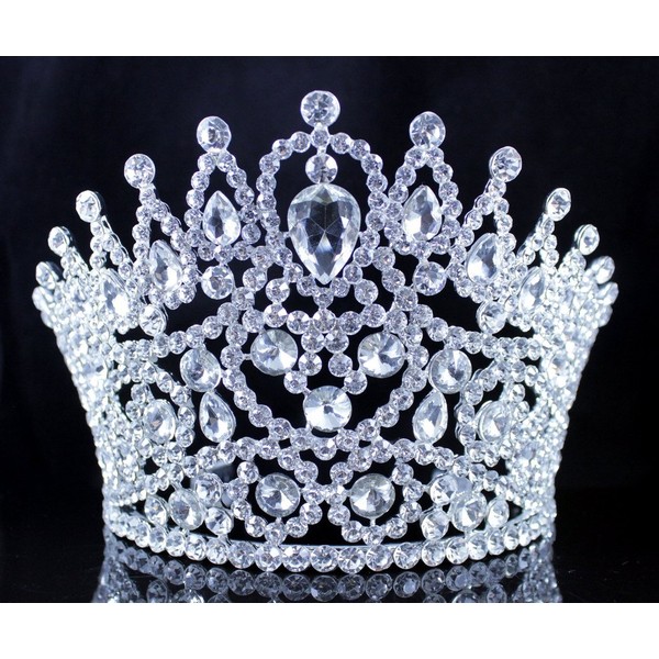 Sexy Beauty Queen Clear White Austrian Rhinestone Crystal Tiara Crown Hair Combs Jewelry Headpiece Pageant T2178 Silver