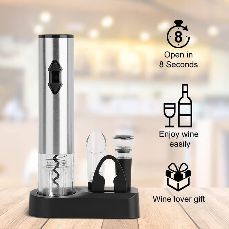 CIRCLE JOY 5-in-1 Electric Wine Opener Gift Set Stainless Steel