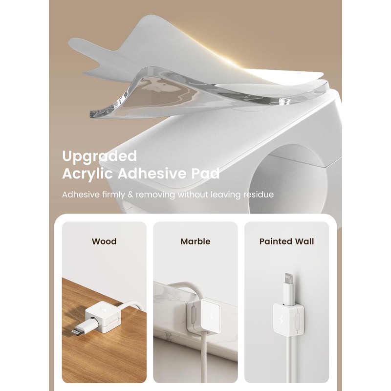8 Pack Magnetic Cable Clips, Phone Cord Holder for Nightstand,
