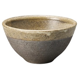 Marui Pottery MR-3-4547 Shigaraki Ware Hechimon Rice Bowl, Diameter Approximately 4.7 inches (12 cm), Brown